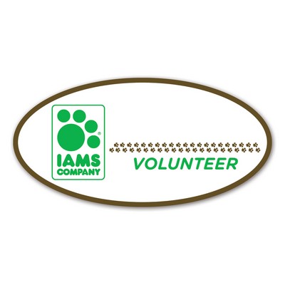 Laminated Name Badge Full Color (1.5"X3") Oval - No Personalization