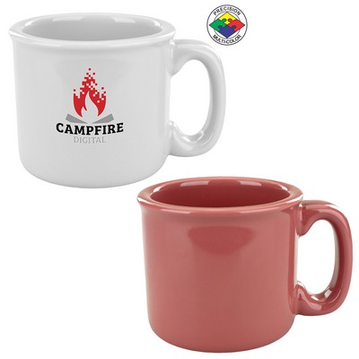 15 Oz. Solid Mauve/Coral Retro Campfire Mug - Dishwasher Safe - Precision Spot Color