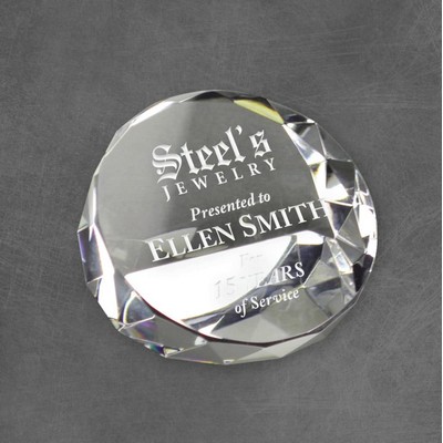 Premium Crystal Paperweight with Faceted Design