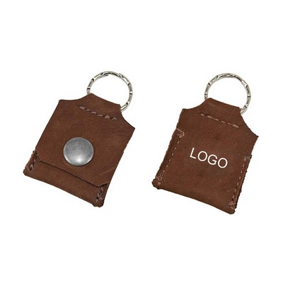 Keychain Leather SD Card Case - Rustic Brown