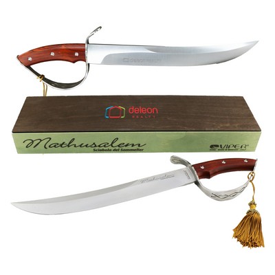 Mathusalem Champagne Saber Knife w/Cocobolo Rosewood Brown Handle