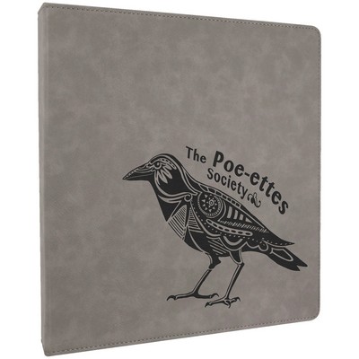 Gray Leatherette 3 Ring Binder with 1" Slant D Rings