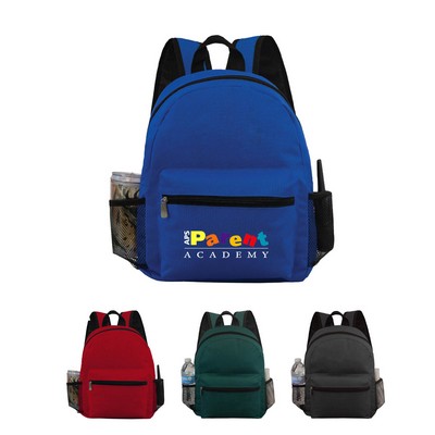 600D Polyester Backpack w/Two Sided Mesh Pocket