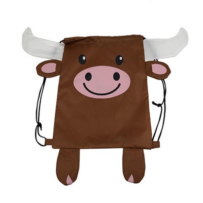 Paws and Claws Drawstring Gift Bag-Cow