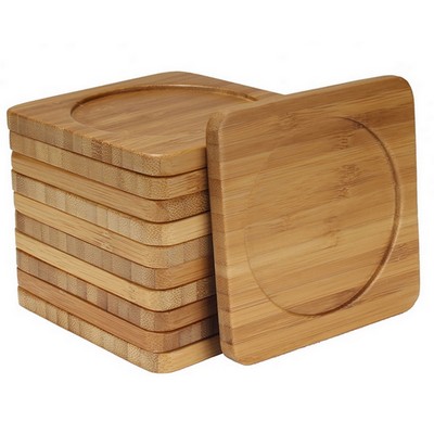 Round or Square Bamboo Coasters