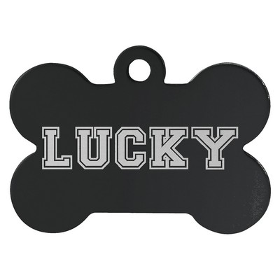 1.25" x.75" Black Anodized Aluminum Bone Pet Tag