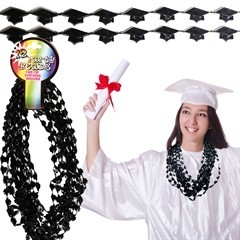 Black Graduation Cap Beads
