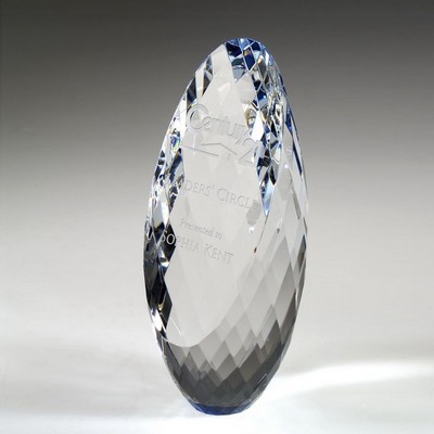 6 1/4" Crystal Award - Gem-Cut Ellipse