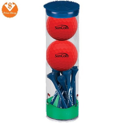 2 Ball Tall Tube W/ Wilson Golf Balls