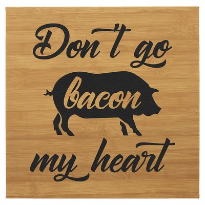 14" x 14" Bamboo Leatherette Wall Decor with Sawtooth Hanger