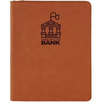 9 1/2" x 12" Rawhide with Zipper Leatherette Portfolio with Notepad