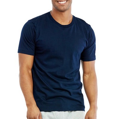 Men's Crew Neck T-Shirts - X-Large, Navy (Case of 10)