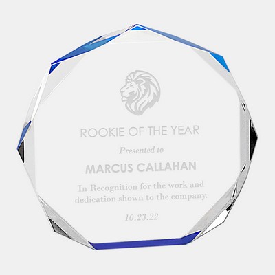 Blue Octagon Acrylic Award (L)