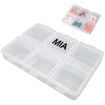 PP Transparent 6-compartment Pill Box