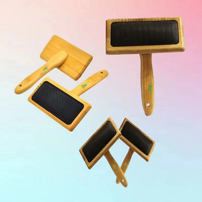 Wooden Pet Massage Grooming Brush - 6"