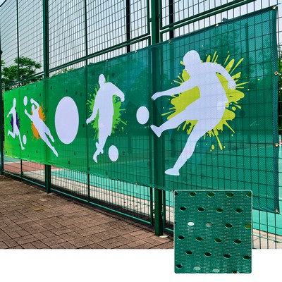 12 x 5' Polyester Mesh Banner Mesh Fabric Sign for Sports Event Music Festival
