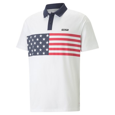 PUMA® Golf Men's Volition Flag Stripe Polo
