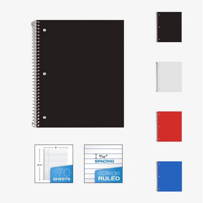 Wide Ruled Subject Spiral Notebook