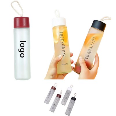12 OZ Trendy Frosted Glass Water Bottle