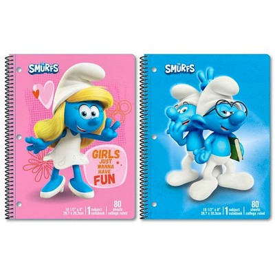 Smurfs Spiral Bound Notebooks - Assorted (Case of 1)