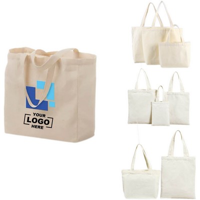 Cotton Canvas Tote 13''X13''X5''.