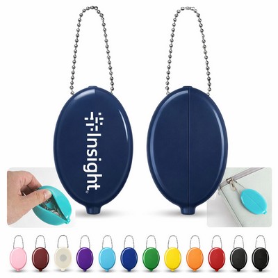Oval PVC Coin Purse w/ Chain