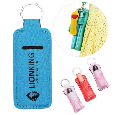 Full Color Lip Balm Holder Keychain