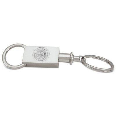 Two-section Key Ring Silver W/ D2 Silver Medallion