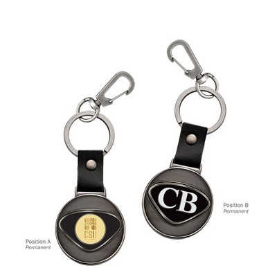 Metal Coin Key Ring W/ Gold Medallion
