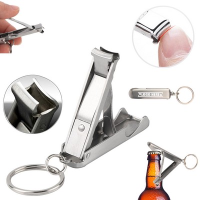 Straight Bar Nail Clippers w/Bottle Opener Key Ring