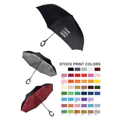 48" Arc Inverted Umbrella, Checkered print