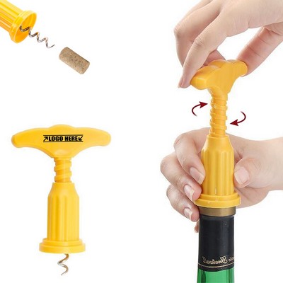 User-Friendly Corkscrew Wine Bottle Opener T-Shaped Design