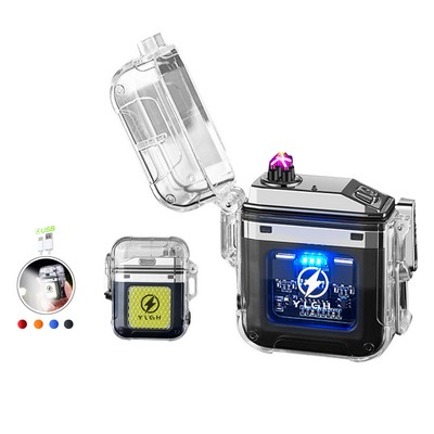 Mini Clear Case Flashlight With Electric Lighter