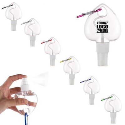 50ml Heart Spray Dispenser Bottle with Carabiner for Easy Hand Sanitizer Access