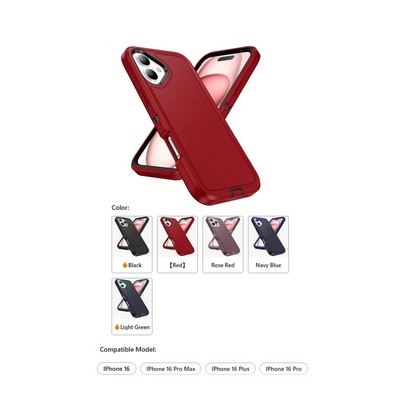 iBank® Shockproof Case compatible with iPhone 16 + Screen Protector