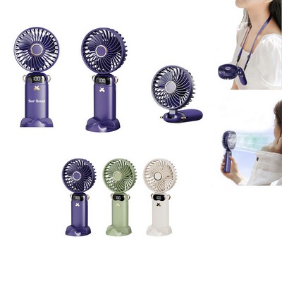 Portable Handheld Fan with Digital Display