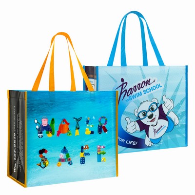 140g Full-Color Double Laminated Non-Woven Custom Swim Tote Bag (15"x13"x8")