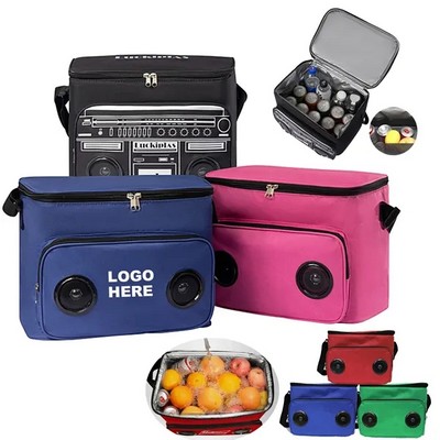 Insulated Tote Beach Cooler Bag with Built in Speakers