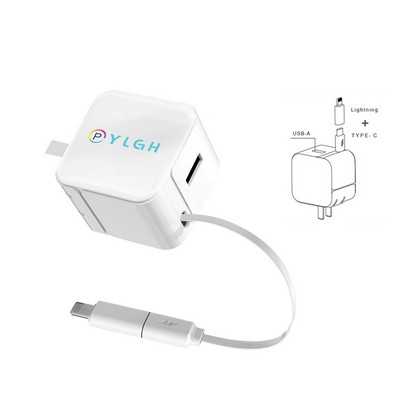 Retractable Cable USB Wall Charger