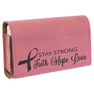 4.75" x 3.1" Pink Leatherette Pill Box