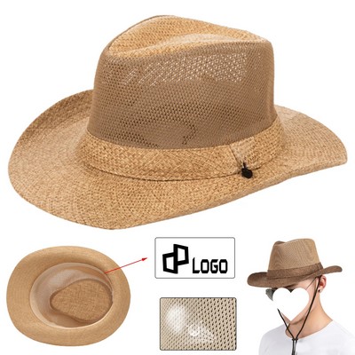 Men'S Summer Ventilate Sun Protective Straw Hat