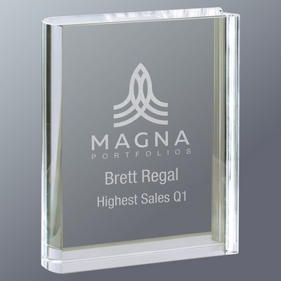 Clear Crystal Book Award, Medium (3-3/4"x5")