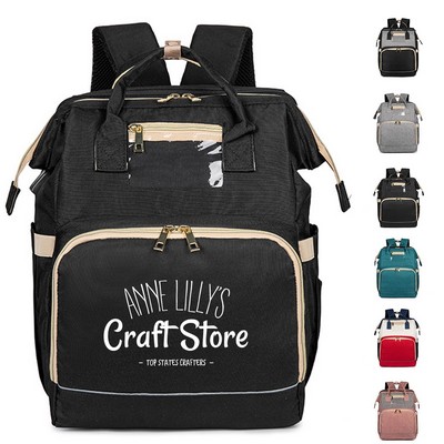 Multi-Pocket Baby Backpack with USB Charging Port and Insulated Bottle Pocket