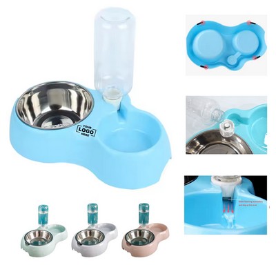 Pet Feeder and Waterer Integrated Stainless Steel Rice Bowl
