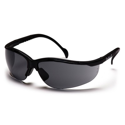 Venture II Safety Glasses, Black Frame with Gray H2X Anti-Fog Lens