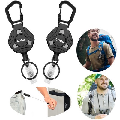 Custom Retractable Keychain Heavy Duty Carabiner Badge Holder