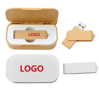 4G Degradable Wheat Straw Flash Drive Usb3.0