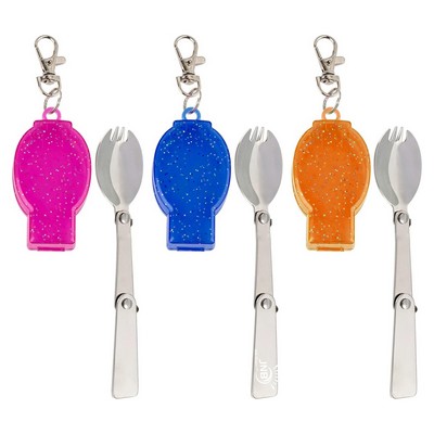 Foldable Stainless Steel Spork with Carrying Case
