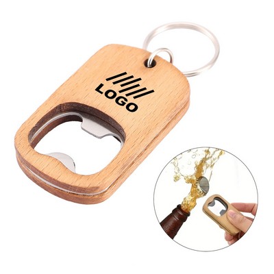 Wooden Portable Bottle Opener Keychain