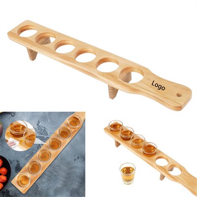 Solid Wood 6-Slot Beer Mug Rack